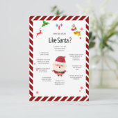 クリスマスの「誰が一番サンタさんらしい?」カードゲーム 招待状 (スタンド正面)