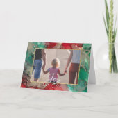 クリスマスの「赤と緑」グリーティングカード シーズンカード (正面)