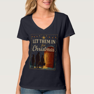 クリスマスの「迎え入れよう」デザイン Tシャツ