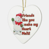 クリスマスの「飾り」での私のBFFは私のハートを溶かす セラミックオーナメント (左)