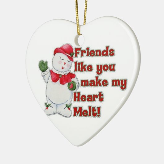 クリスマスの「飾り」での私のBFFは私のハートを溶かす セラミックオーナメント (左)