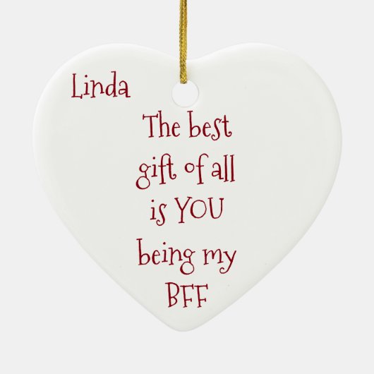 クリスマスの「飾り」での私のBFFは私のハートを溶かす セラミックオーナメント (裏面)