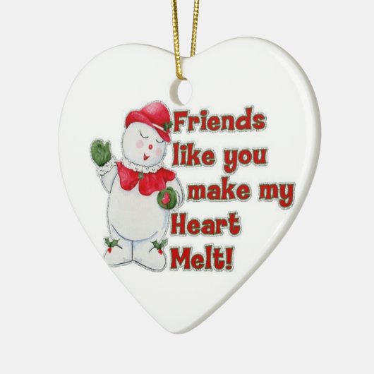 クリスマスの「飾り」での私のBFFは私のハートを溶かす セラミックオーナメント (左)