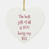 クリスマスの「飾り」での私のBFFは、私のハートを溶かす セラミックオーナメント (裏面)
