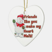 クリスマスの「飾り」での私のBFFは、私のハートを溶かす セラミックオーナメント (左)