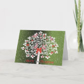 クリスマスの(鳥)ショウジョウコウカンチョウの挨拶状 シーズンカード (裏面)