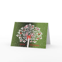 クリスマスの（鳥）ショウジョウコウカンチョウの挨拶状