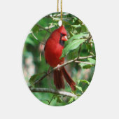 クリスマスの(鳥)ショウジョウコウカンチョウ セラミックオーナメント (右)