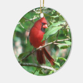 クリスマスの(鳥)ショウジョウコウカンチョウ セラミックオーナメント (左)