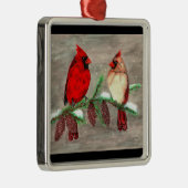 クリスマスの（鳥）ショウジョウコウカンチョウ メタルオーナメント (右)
