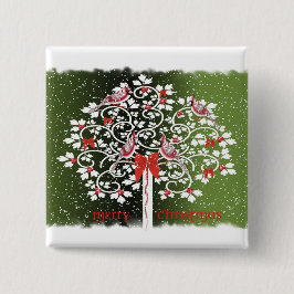 クリスマスの（鳥）ショウジョウコウカンチョウ 缶バッジ