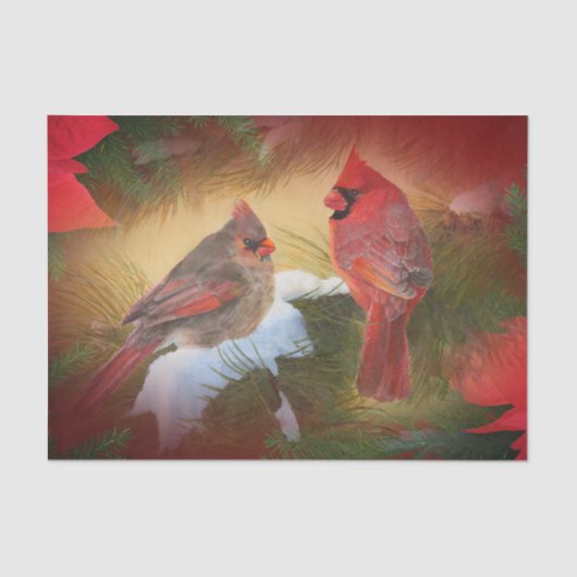 クリスマスの（鳥）ショウジョウコウカンチョウ 薄葉紙 (正面)