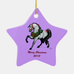 クリスマスのAndalusian馬のオーナメント セラミックオーナメント