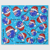 クリスマスのAuzzieのスタイルの微笑のオーストラリアの旗 ラッピングペーパー (フラット)