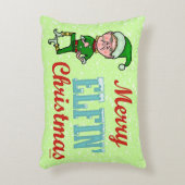 クリスマスのBahのおもしろいでメリーな小妖精の詐欺 アクセントクッション (正面(垂直))