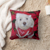 クリスマスのBichon Frise犬 クッション (ブランケット)