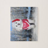 クリスマスのBichon Frise犬 ジグソーパズル (縦)