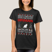 クリスマスのBirman猫のお母さんの醜いセーターのTシャツ Tシャツ (正面)