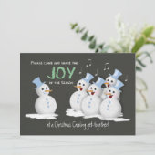 クリスマスのCarolingのパーティーの歌う雪だるま喜び 招待状 (スタンド正面)