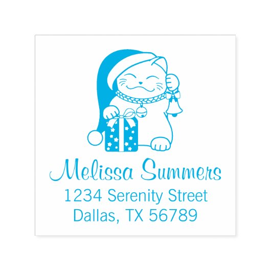 クリスマスのCatアドレス セルフインキングスタンプ (デザイン)