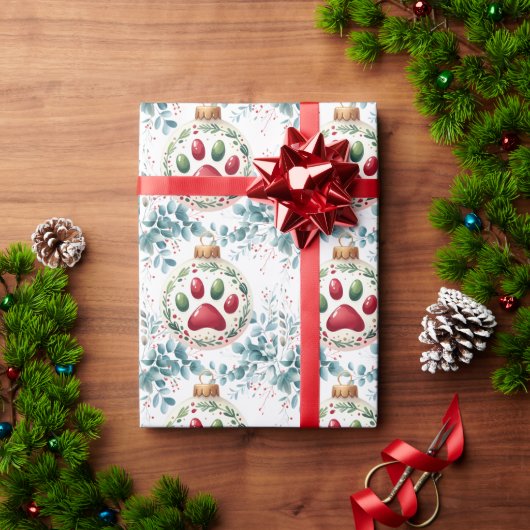 クリスマスのCAT PAW ラッピングペーパー (クリスマスギフト)