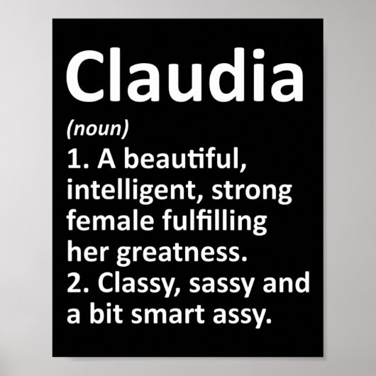 クリスマスのClaudiaの定義パーソナライズド名前ユーモアギフト ポスター (正面)