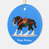 クリスマスのClydesdaleのオーナメント セラミックオーナメント (左)