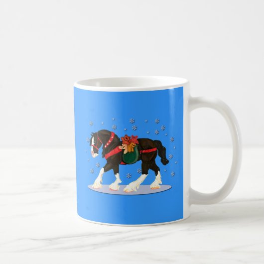 クリスマスのClydesdaleのマグ コーヒーマグカップ (右)