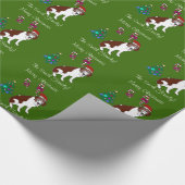 クリスマスのCustiomサンベルナール峠犬の包装紙 ラッピングペーパー (角)