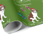 クリスマスのCustiomサンベルナール峠犬の包装紙 ラッピングペーパー (ロールコーナー)