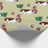 クリスマスのCustiomサンベルナール峠犬の包装紙 ラッピングペーパー (角)