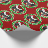 クリスマスのDachsund犬の包装紙 ラッピングペーパー (角)