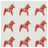 クリスマスのDalaの馬の生地 ファブリック (クローズアップ)