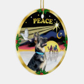 クリスマスのDove (Peace) – ドイツの羊飼い# セラミックオーナメント (右)