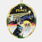 クリスマスのDove (Peace) – ドイツの羊飼い# セラミックオーナメント (左)