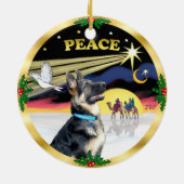 クリスマスのDove (Peace) – ドイツの羊飼い# セラミックオーナメント (裏面)