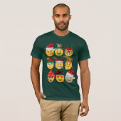 クリスマスのemojiのコレクションのおもしろいなクリスマスのワイシャツ tシャツ (正面フル)