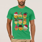 クリスマスのemojiのコレクションのおもしろいなワイシャツデザイン tシャツ (正面)