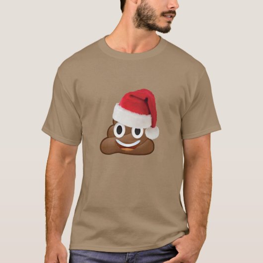 クリスマスのemojiのダンプの洗面所のおもしろいなワイシャツデザイン tシャツ (正面)