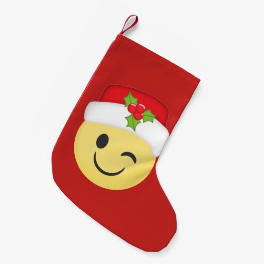 クリスマスのEmojiの休日のストッキングのまばたき スモールクリスマスストッキング (正面 (吊り時))