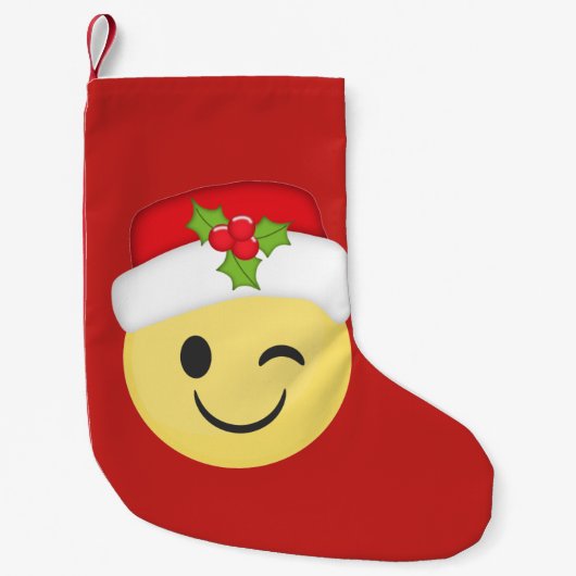 クリスマスのEmojiの休日のストッキングのまばたき スモールクリスマスストッキング (正面)