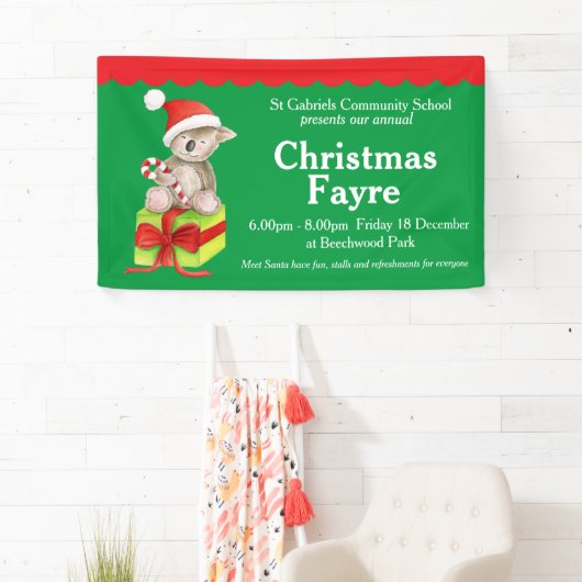 クリスマスのfayreの赤い緑のイベントの旗 横断幕 (インサイチュ)