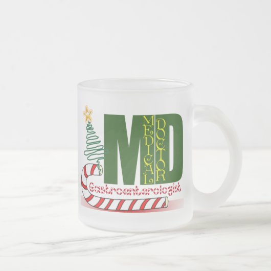 クリスマスのGASTROENTEROLOGIST フロストグラスマグカップ (右)