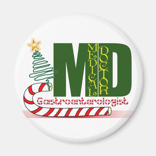 クリスマスのGASTROENTEROLOGIST マグネット (正面)
