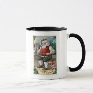 クリスマスのGreetingSantaの建物のそり マグカップ