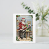 クリスマスのGreetingSantaの絵画 シーズンポストカード (スタンド正面)