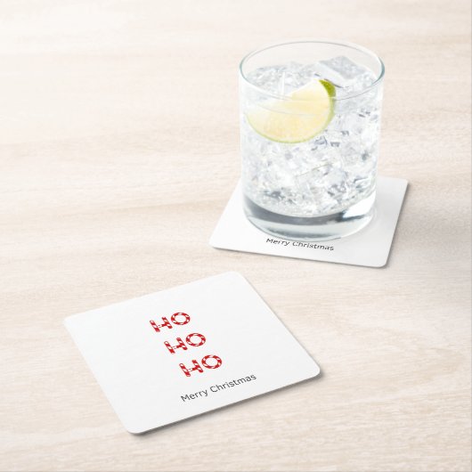 クリスマスのHo Ho Ho飲み物のコースター スクエアペーパーコースター (インサイチュ)