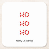 クリスマスのHo Ho Ho飲み物のコースター スクエアペーパーコースター (正面)
