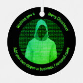 クリスマスのITセキュリティ – 安全なプロモーションを実現 メタルオーナメント (正面)