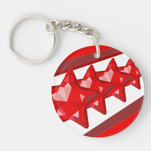 クリスマスのkeychainの赤の星 キーホルダー (正面)